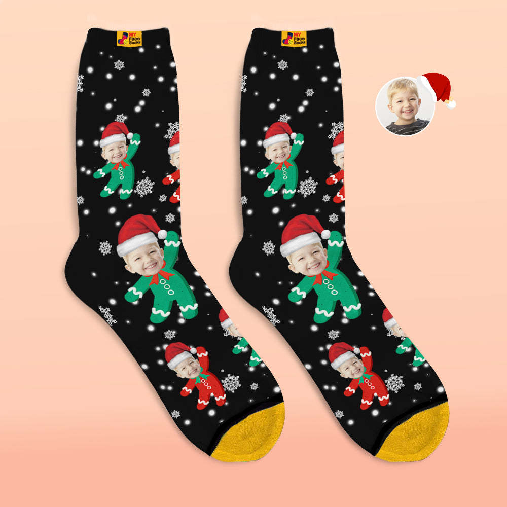 Benutzerdefinierte 3d Digital Gedruckte Socken Fügen Sie Bilder Hinzu Und Benennen Sie Kinder Weihnachtsgeschenk - GesichtSocken