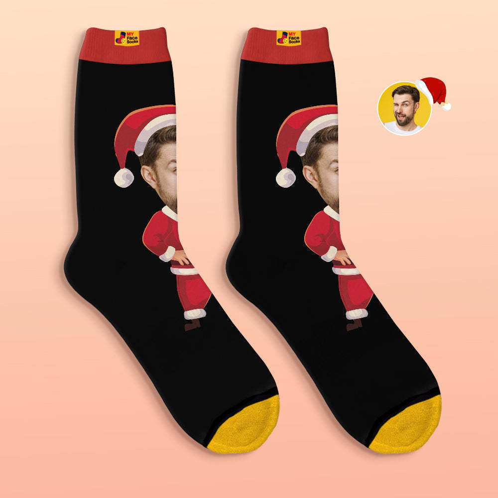 Benutzerdefinierte 3d Digital Gedruckte Socken Happy Face Socken Weihnachtsgeschenk - GesichtSocken