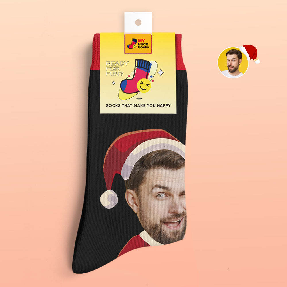 Benutzerdefinierte 3d Digital Gedruckte Socken Happy Face Socken Weihnachtsgeschenk - GesichtSocken