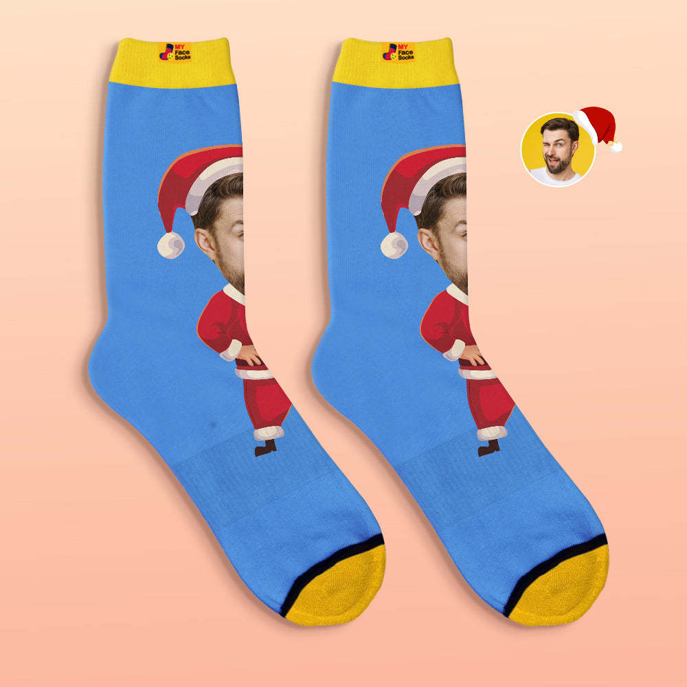 Benutzerdefinierte 3d Digital Gedruckte Socken Happy Face Socken Weihnachtsgeschenk - GesichtSocken