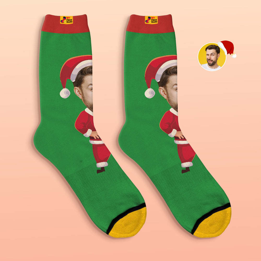 Benutzerdefinierte 3d Digital Gedruckte Socken Happy Face Socken Weihnachtsgeschenk - GesichtSocken
