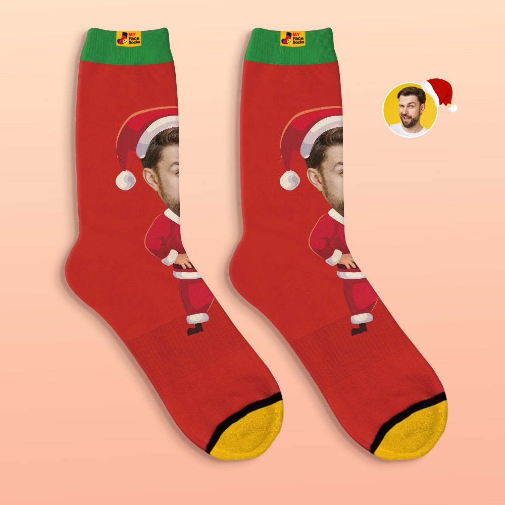 Benutzerdefinierte 3d Digital Gedruckte Socken Happy Face Socken Weihnachtsgeschenk - GesichtSocken