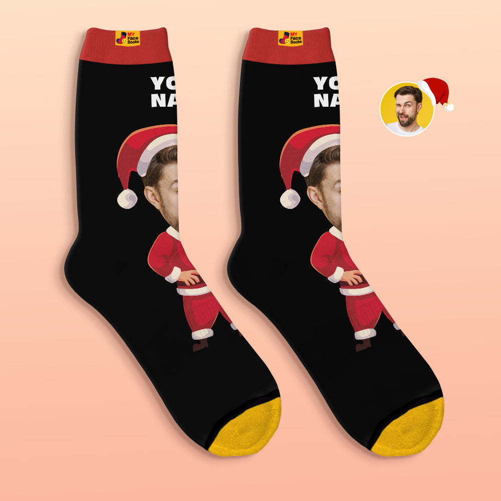Benutzerdefinierte 3d Digital Gedruckte Socken Happy Face Socken Weihnachtsgeschenk - GesichtSocken