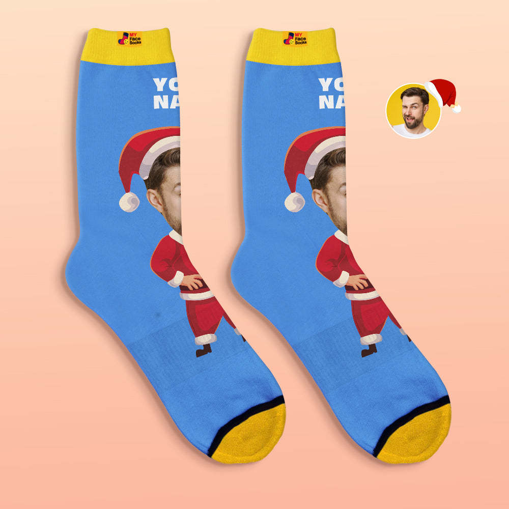 Benutzerdefinierte 3d Digital Gedruckte Socken Happy Face Socken Weihnachtsgeschenk - GesichtSocken