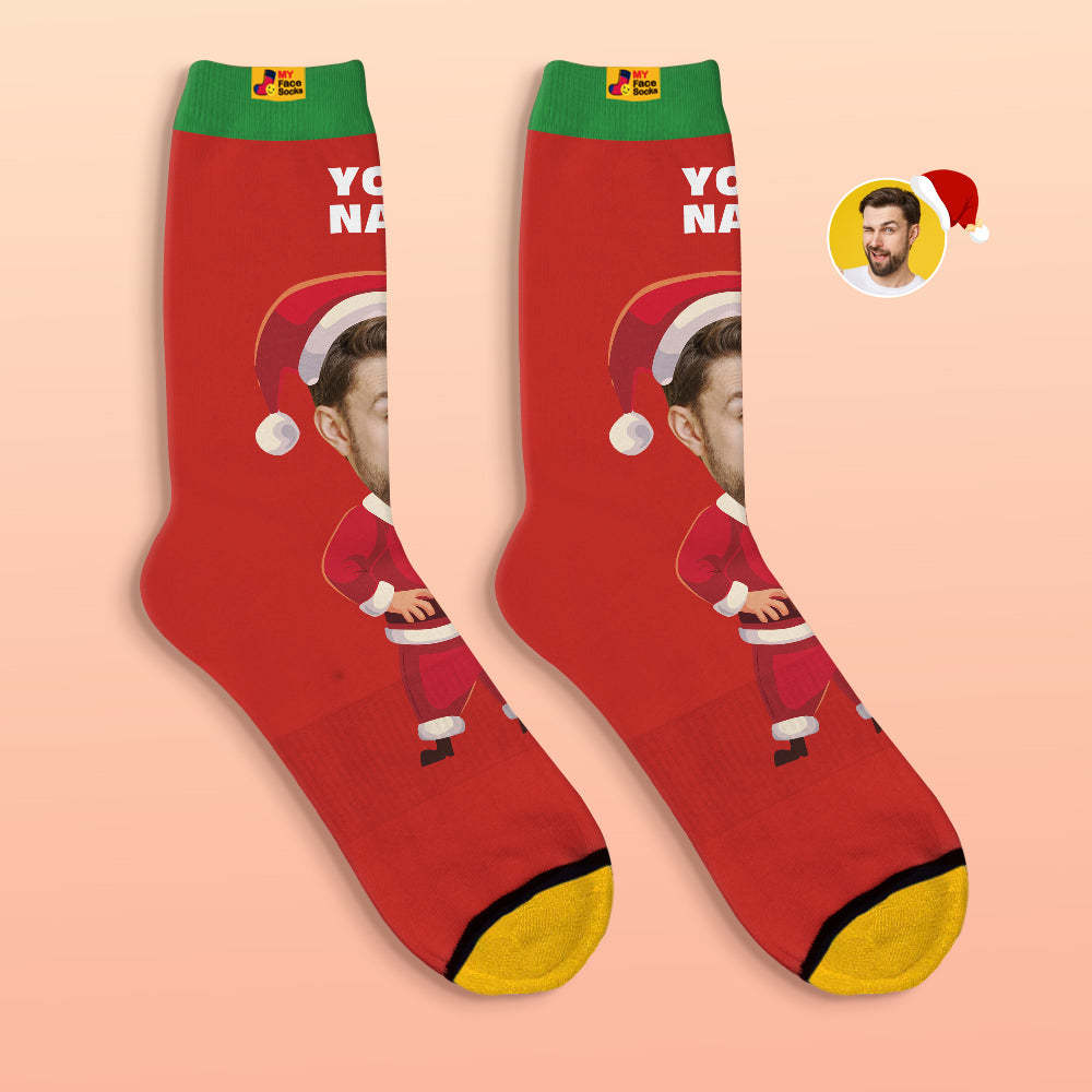 Benutzerdefinierte 3d Digital Gedruckte Socken Happy Face Socken Weihnachtsgeschenk - GesichtSocken