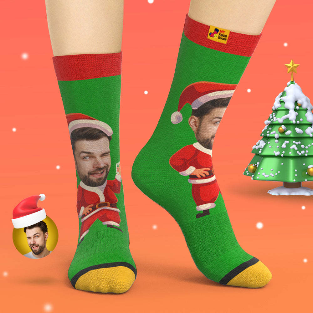 Benutzerdefinierte 3d Digital Gedruckte Socken Happy Face Socken Weihnachtsgeschenk - GesichtSocken