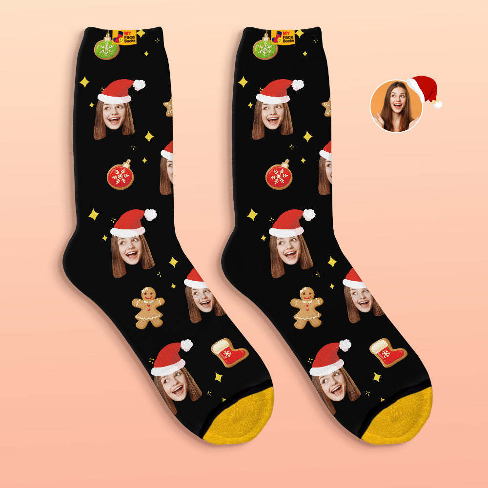Benutzerdefinierte 3d Digital Gedruckte Socken Weihnachtsbaum Dekor Gesicht Socken Lustiges Weihnachtsgeschenk - GesichtSocken