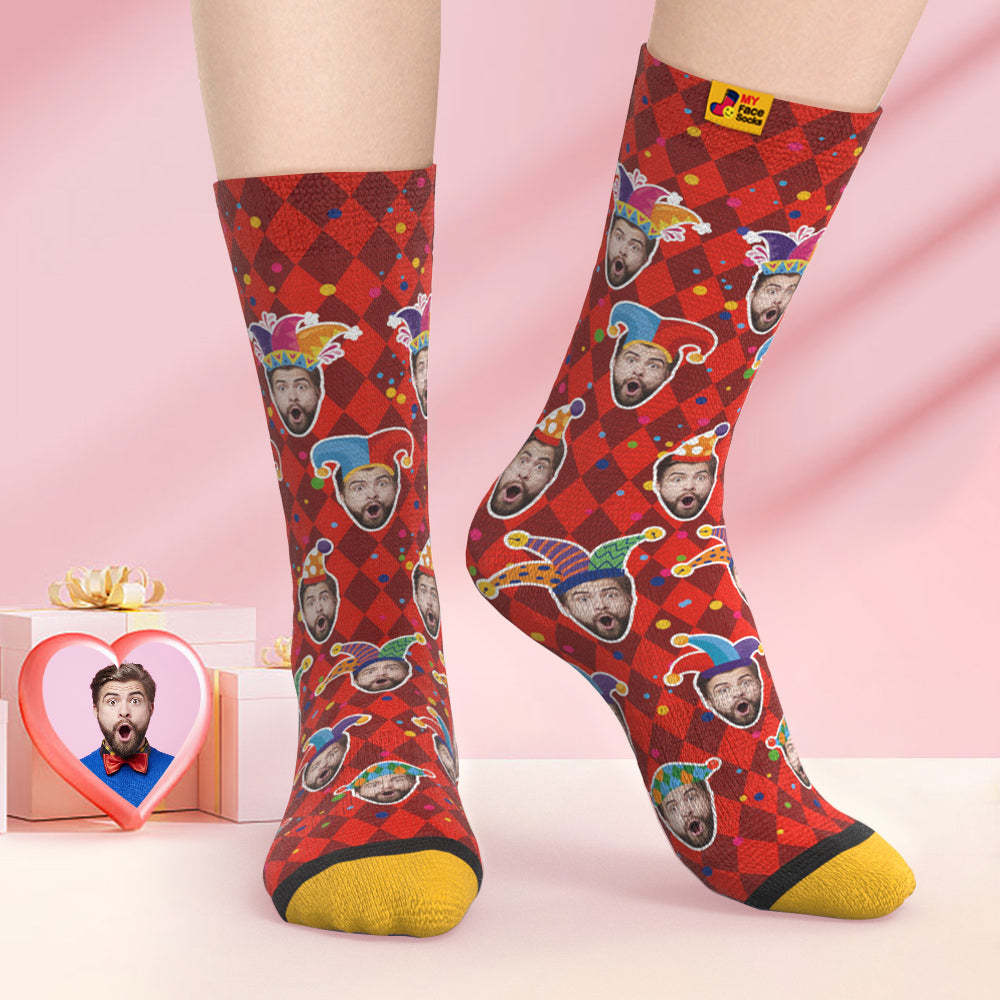 Benutzerdefinierte 3d Digital Gedruckte Socken Valentinstagsgeschenk Lustige Gesichtssocken - GesichtSocken