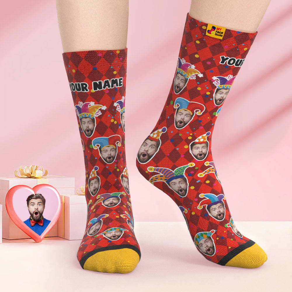 Benutzerdefinierte 3d Digital Gedruckte Socken Valentinstagsgeschenk Lustige Gesichtssocken - GesichtSocken