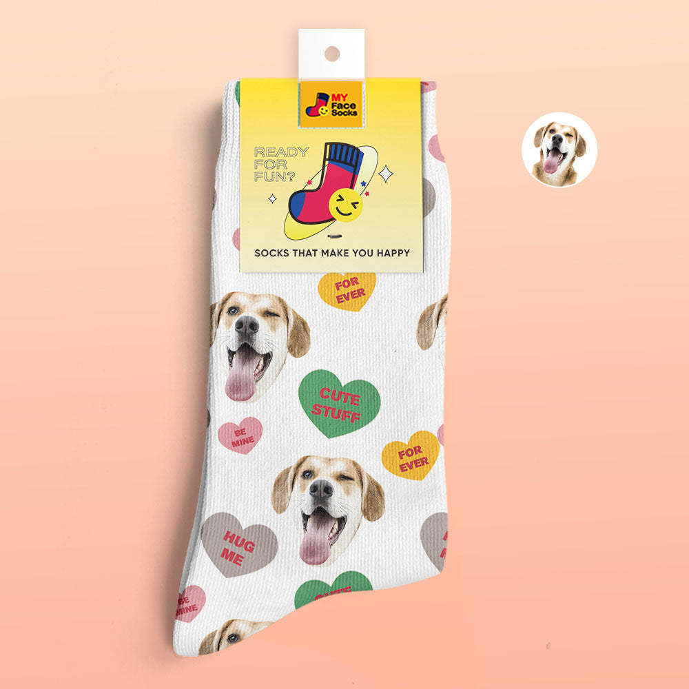 Benutzerdefinierte 3d-digitaldruck-socken Be Mine For Ever Face Socken - GesichtSocken