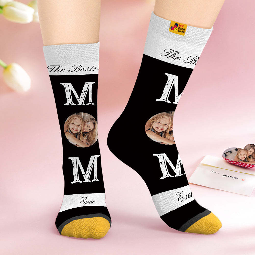 Benutzerdefinierte Gesichtssocken Personalisierte Muttertagsgeschenke 3d Digital Gedruckte Socken Für Die Beste Mutter - GesichtSocken