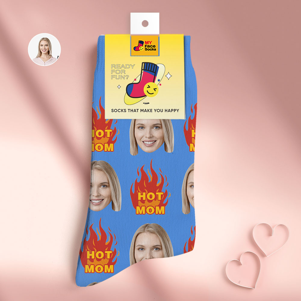Benutzerdefinierte Gesichtssocken Personalisierte Überraschungsgeschenke 3d Digital Gedruckte Socken Für Heiße Mama - GesichtSocken