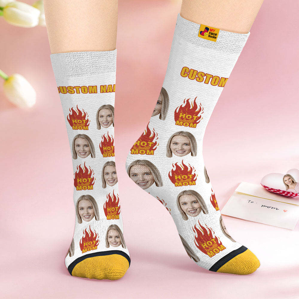 Benutzerdefinierte Gesichtssocken Personalisierte Überraschungsgeschenke 3d Digital Gedruckte Socken Für Heiße Mama - GesichtSocken