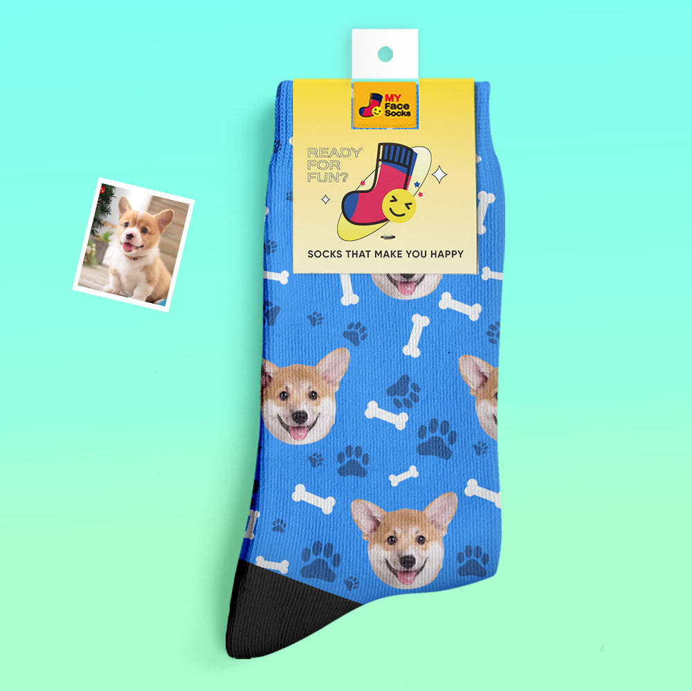 Benutzerdefinierte Dicke Socken Foto 3d Digital Gedruckte Socken Herbst Winter Warme Socken Hund - GesichtSocken