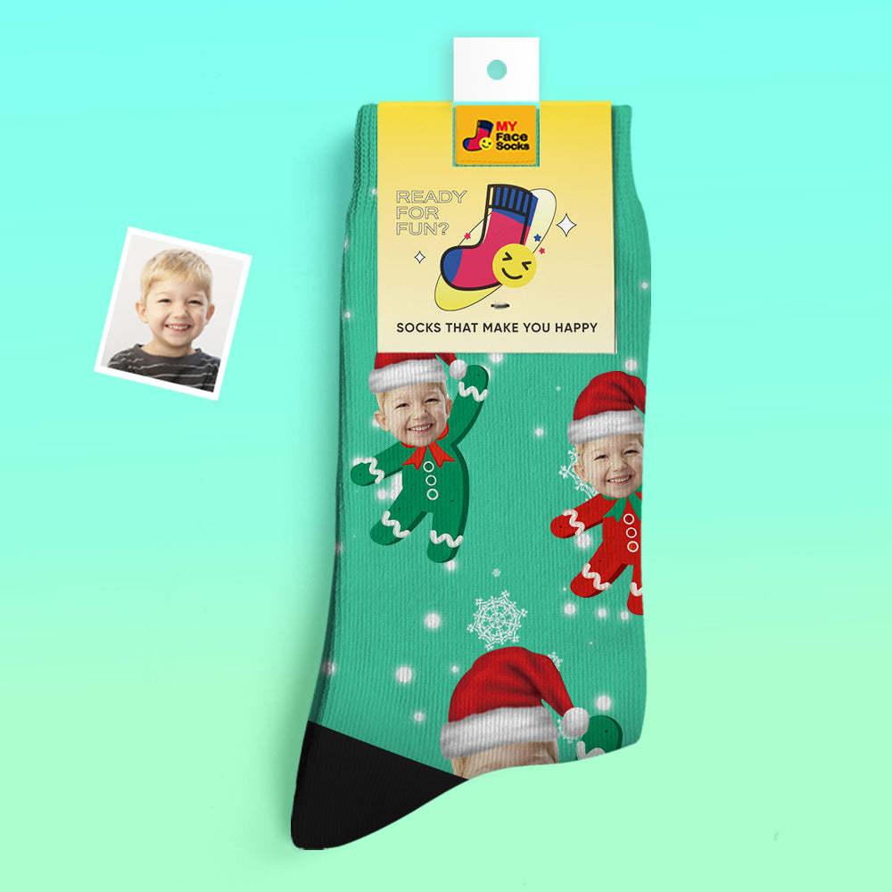 Benutzerdefinierte Dicke Socken Foto 3d Digital Gedruckte Socken Herbst Winter Warme Socken Kinder Weihnachtsgeschenk - GesichtSocken