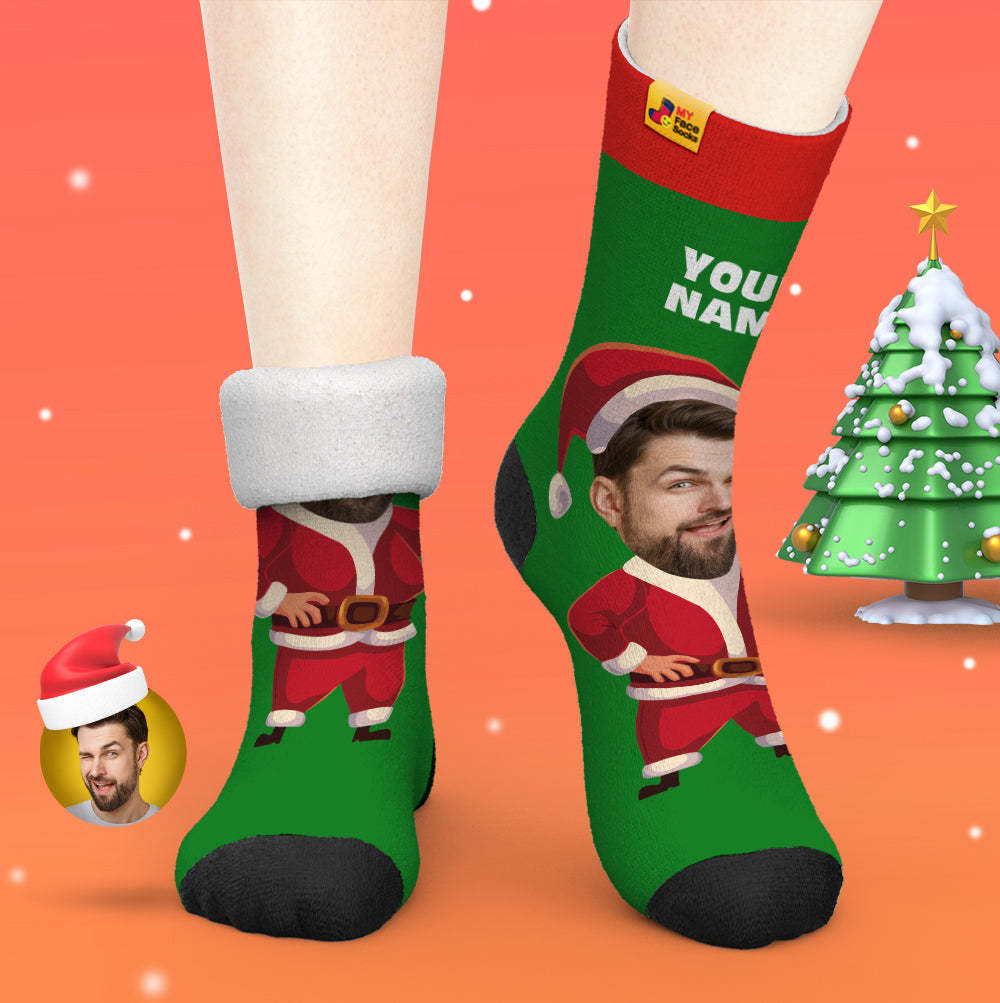 Benutzerdefinierte Dicke Socken Foto 3d Digital Gedruckte Socken Herbst Winter Warme Socken Happy Face Socken Weihnachtsgeschenk - GesichtSocken
