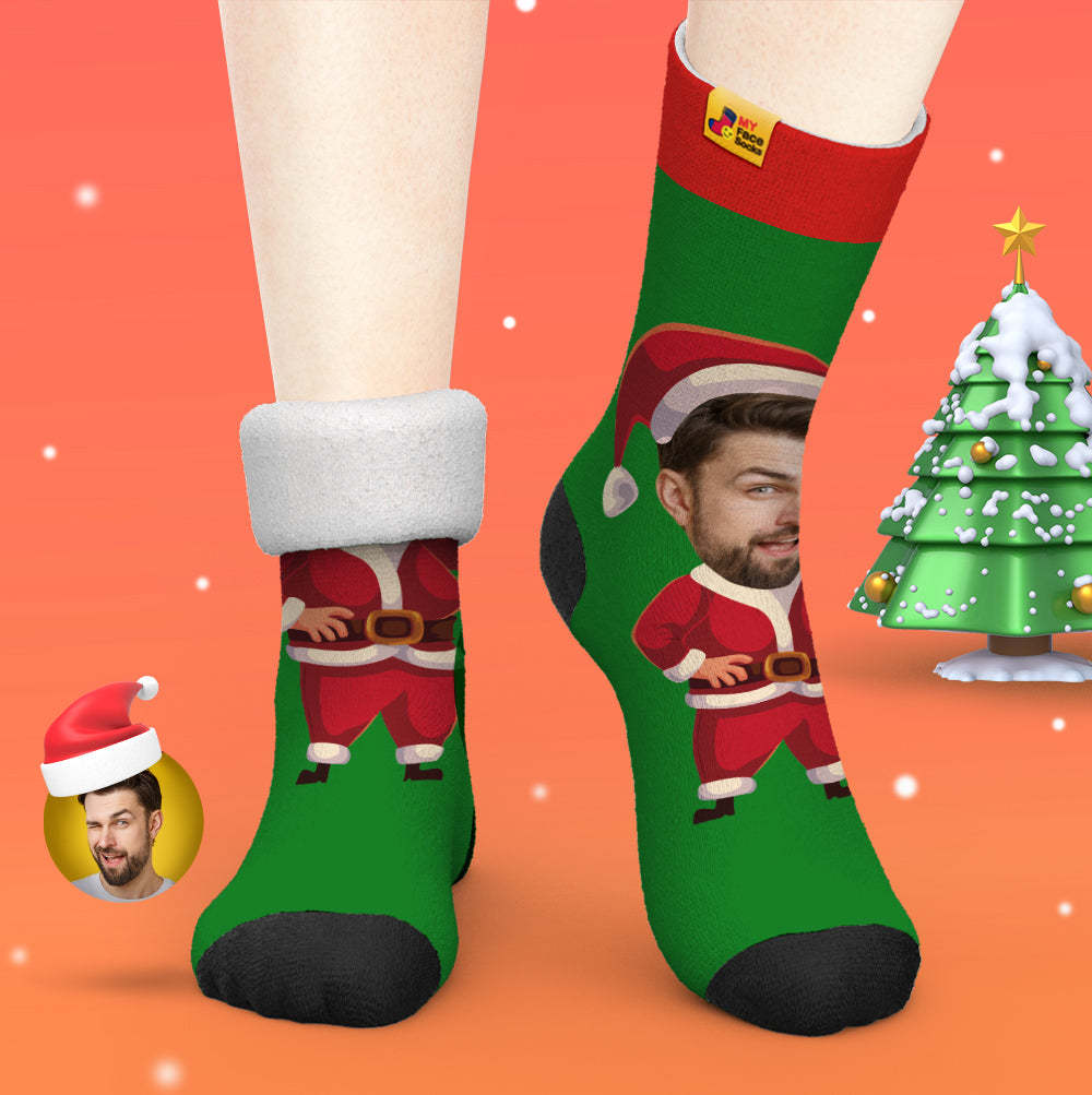 Benutzerdefinierte Dicke Socken Foto 3d Digital Gedruckte Socken Herbst Winter Warme Socken Happy Face Socken Weihnachtsgeschenk - GesichtSocken