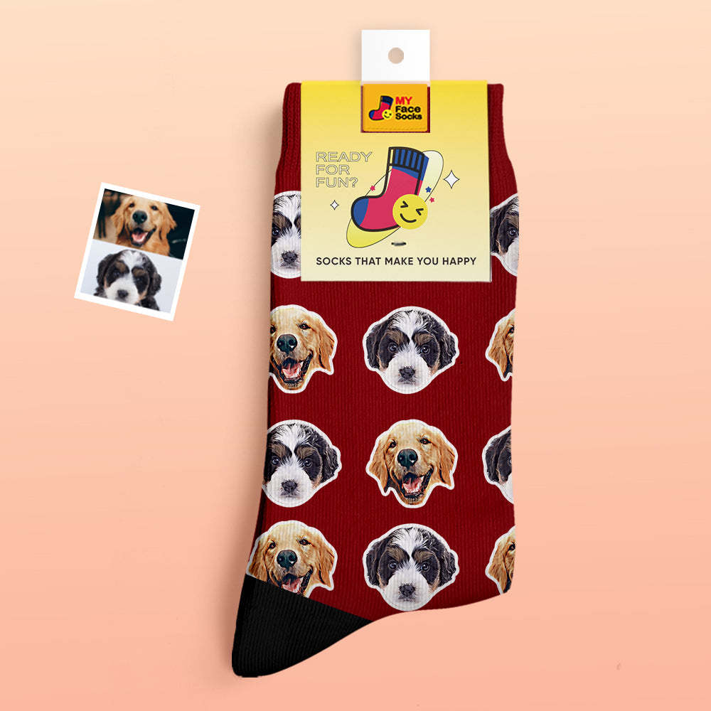 Benutzerdefinierte Dicke Socken Foto 3d Digital Gedruckte Socken Herbst Winter Warme Socken Comic-stil - GesichtSocken