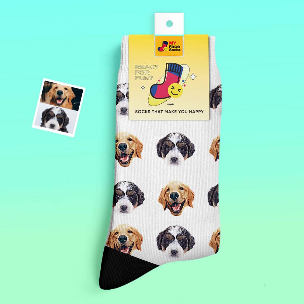 Benutzerdefinierte Dicke Socken Foto 3d Digital Gedruckte Socken Herbst Winter Warme Socken Comic-stil - GesichtSocken