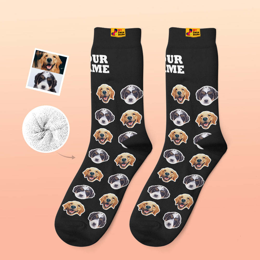 Benutzerdefinierte Dicke Socken Foto 3d Digital Gedruckte Socken Herbst Winter Warme Socken Comic-stil - GesichtSocken