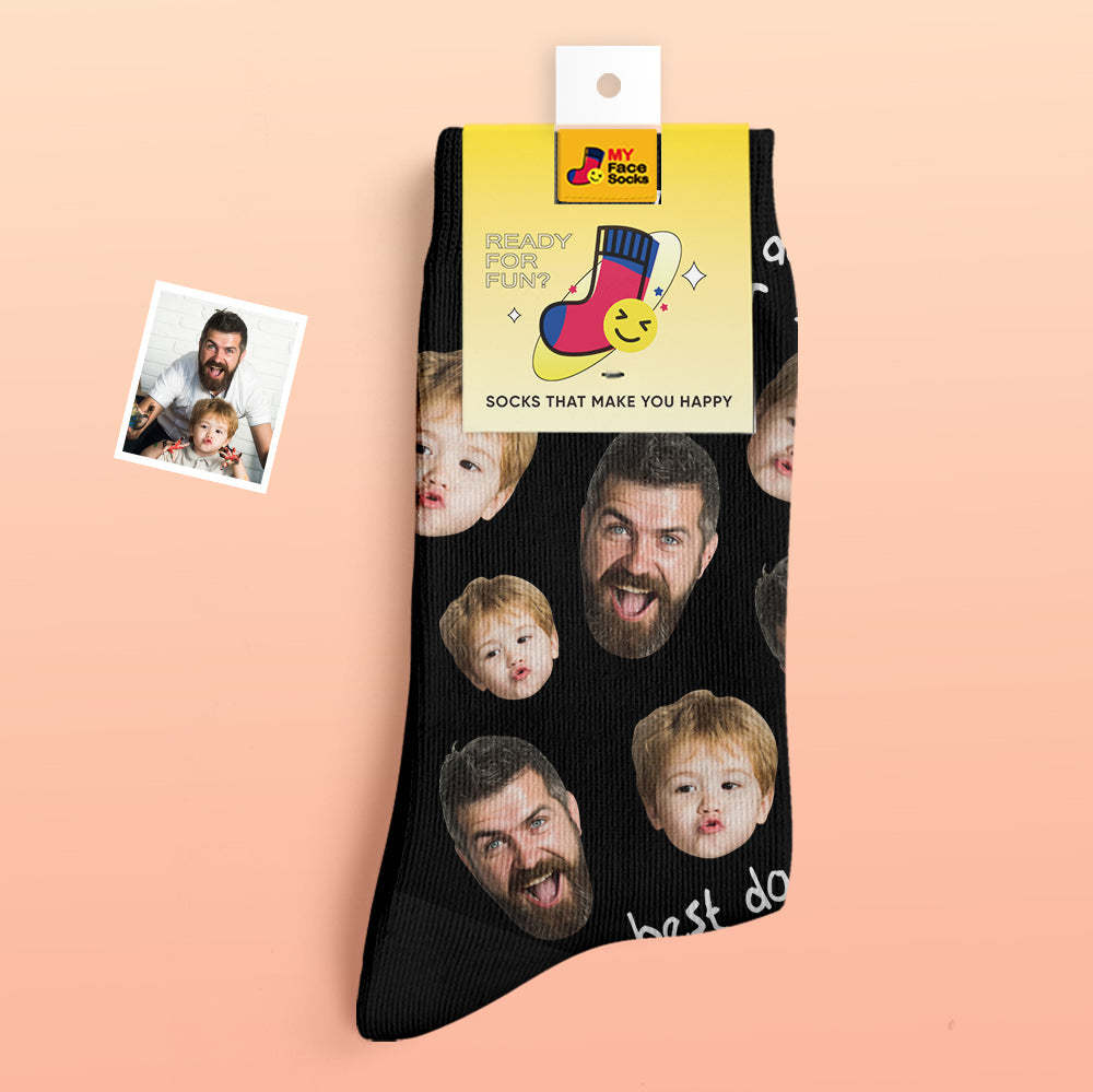 Benutzerdefinierte Dicke Socken Foto 3d Digital Gedruckte Socken Herbst Winter Warme Socken Für Den Besten Vater - GesichtSocken