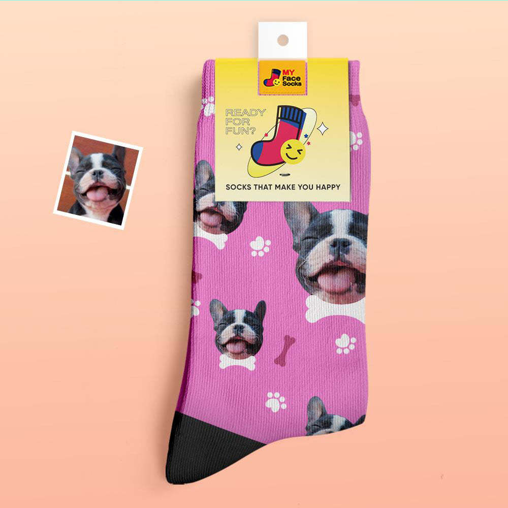 Benutzerdefinierte Dicke Socken Foto 3d Digital Gedruckte Socken Herbst Winter Warme Socken Bequeme Hundesocken - GesichtSocken