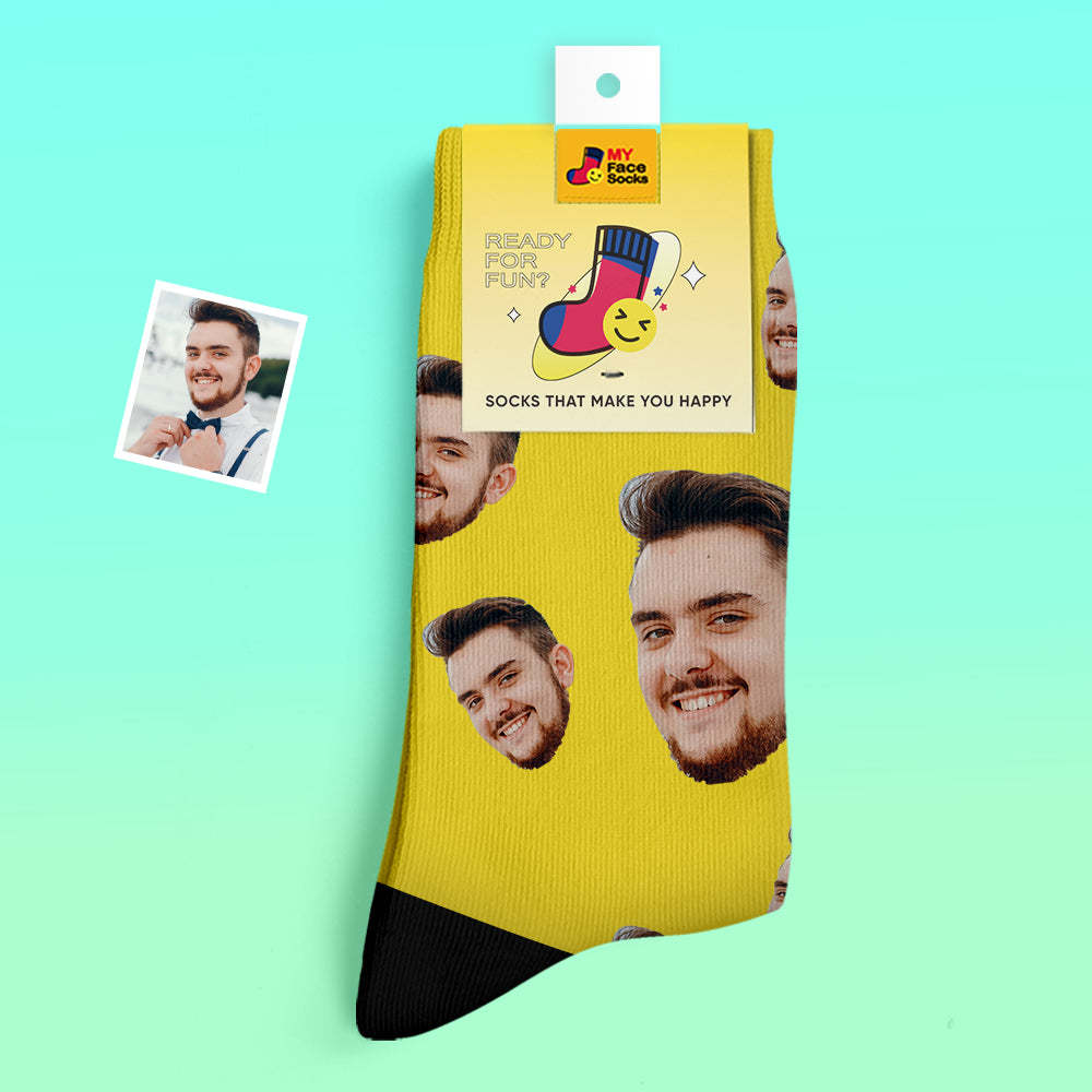 Benutzerdefinierte Dicke Socken Foto 3d Digital Gedruckte Socken Herbst Winter Warme Socken Candy Serie Bunt - GesichtSocken