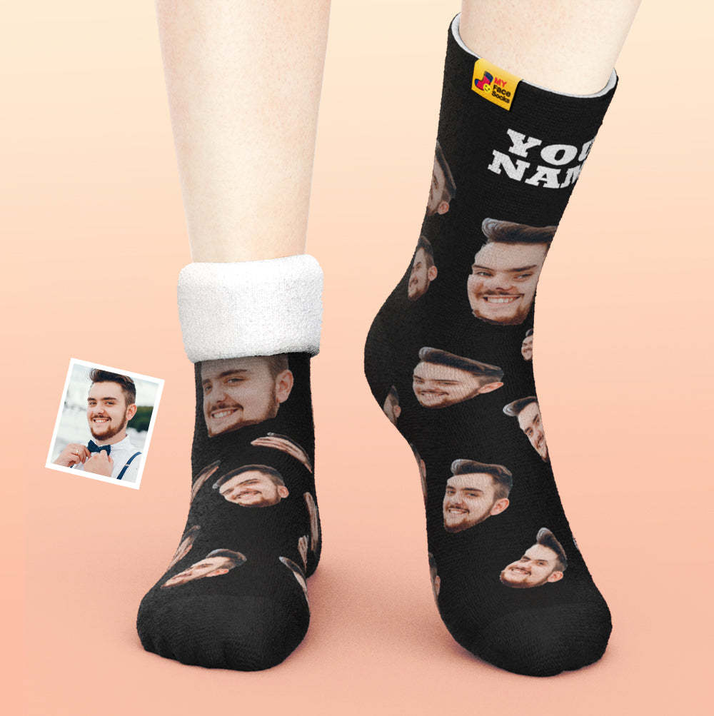 Benutzerdefinierte Dicke Socken Foto 3d Digital Gedruckte Socken Herbst Winter Warme Socken Candy Serie Bunt - GesichtSocken
