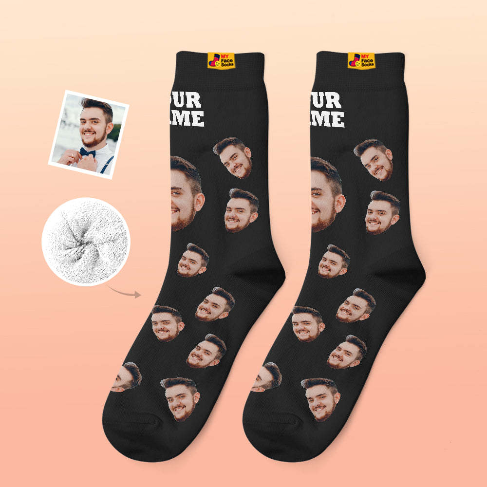Benutzerdefinierte Dicke Socken Foto 3d Digital Gedruckte Socken Herbst Winter Warme Socken Candy Serie Bunt - GesichtSocken
