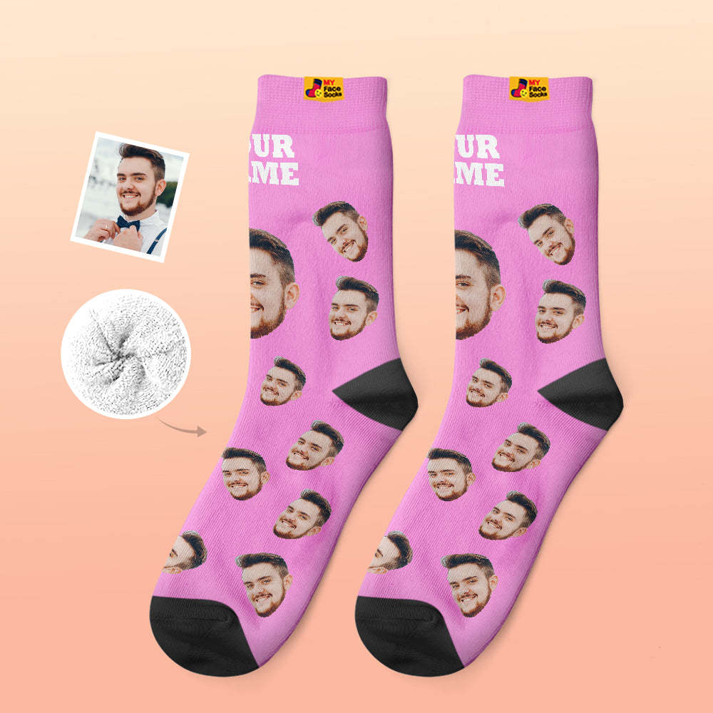 Benutzerdefinierte Dicke Socken Foto 3d Digital Gedruckte Socken Herbst Winter Warme Socken Candy Serie Bunt - GesichtSocken