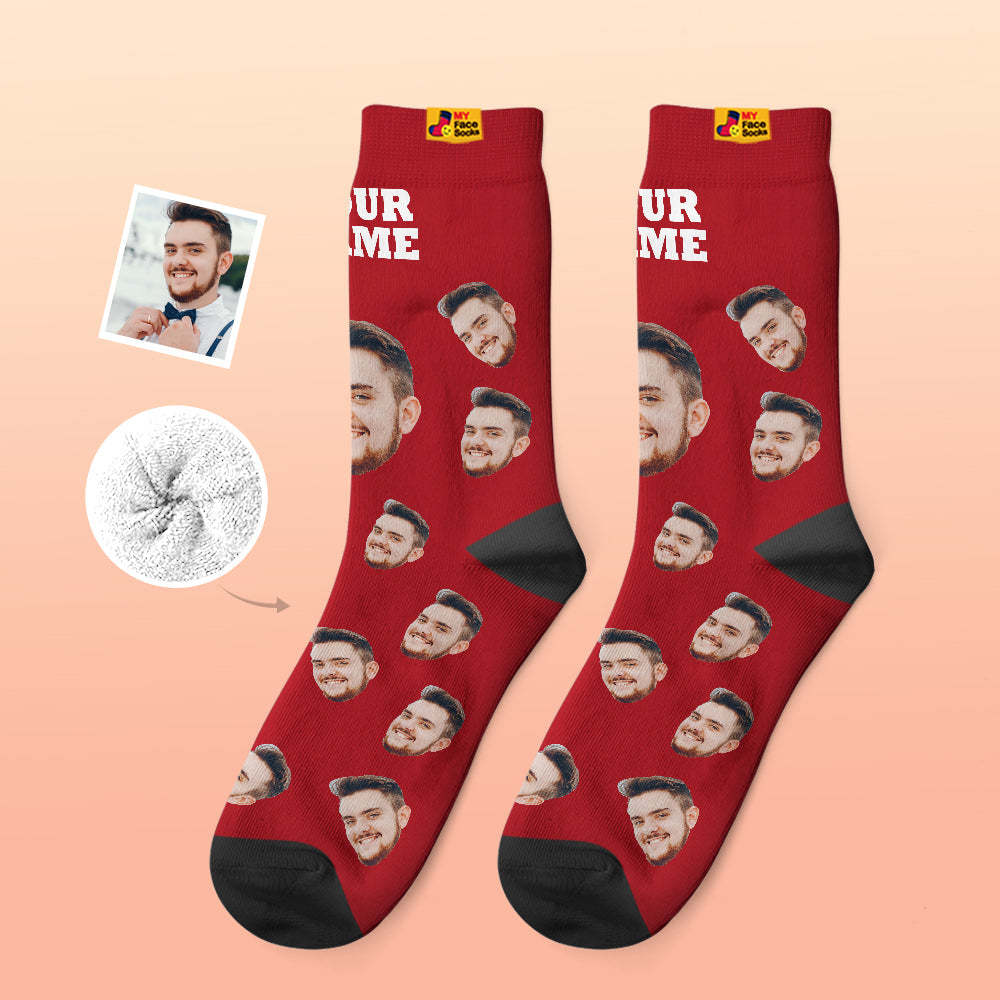 Benutzerdefinierte Dicke Socken Foto 3d Digital Gedruckte Socken Herbst Winter Warme Socken Candy Serie Bunt - GesichtSocken