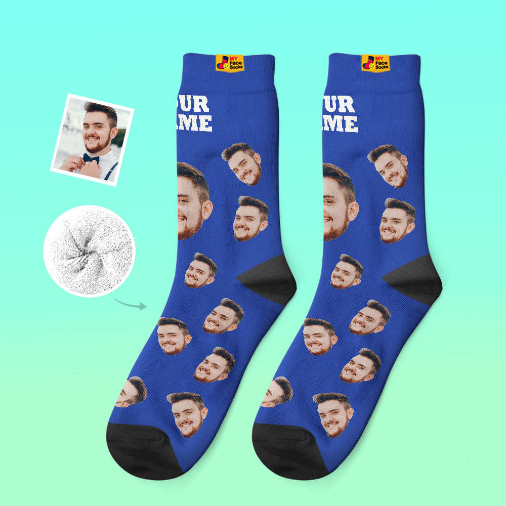 Benutzerdefinierte Dicke Socken Foto 3d Digital Gedruckte Socken Herbst Winter Warme Socken Candy Serie Bunt - GesichtSocken