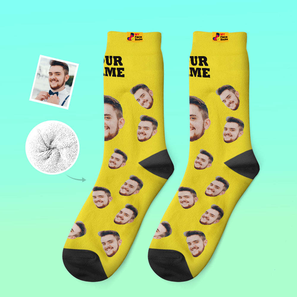 Benutzerdefinierte Dicke Socken Foto 3d Digital Gedruckte Socken Herbst Winter Warme Socken Candy Serie Bunt - GesichtSocken