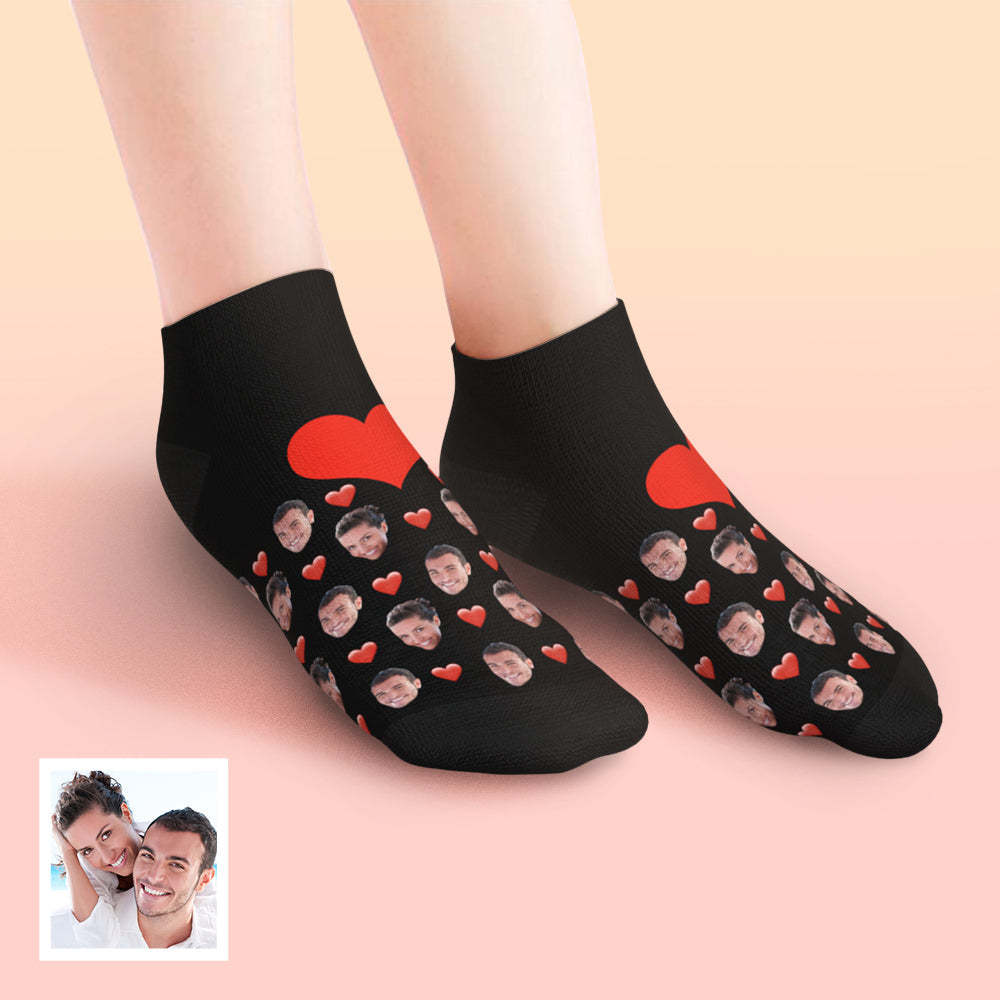 Custom Low cut Ankle Socks Heart