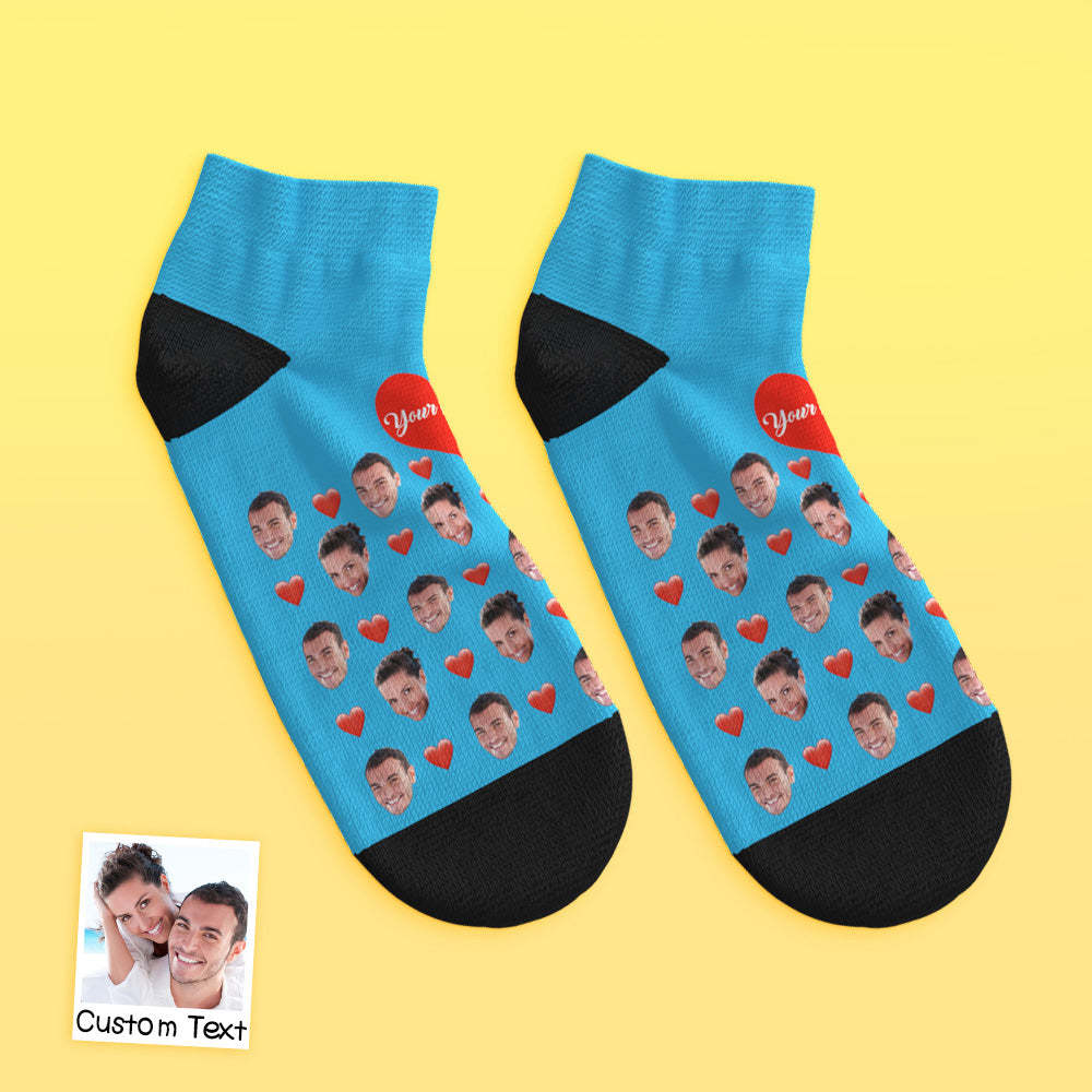 Custom Low cut Ankle Socks Heart