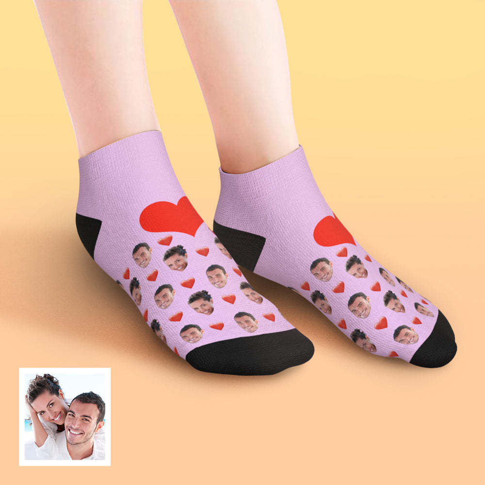 Custom Low cut Ankle Socks Heart