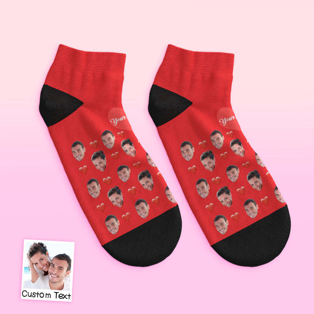 Custom Low cut Ankle Socks Heart