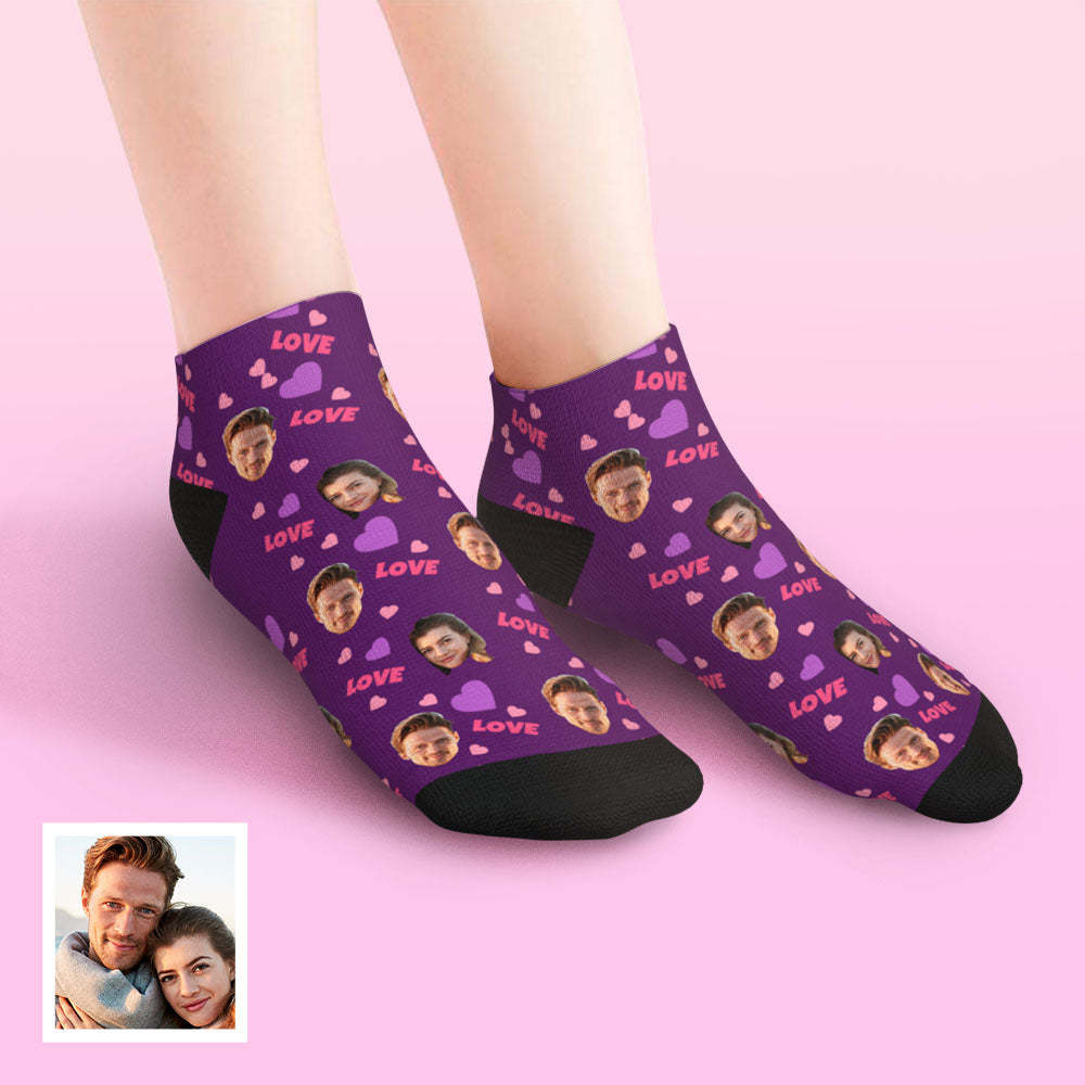 Custom Low Cut Ankle Face Socken Für Die Familie - Love - GesichtSocken