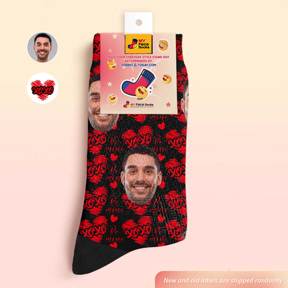 Benutzerdefinierte Gesichtssocken Fügen Sie Bilder Und Namen Hinzu Atmungsaktive Weiche Socken Valentinstagsgeschenke - Xoxo - GesichtSocken
