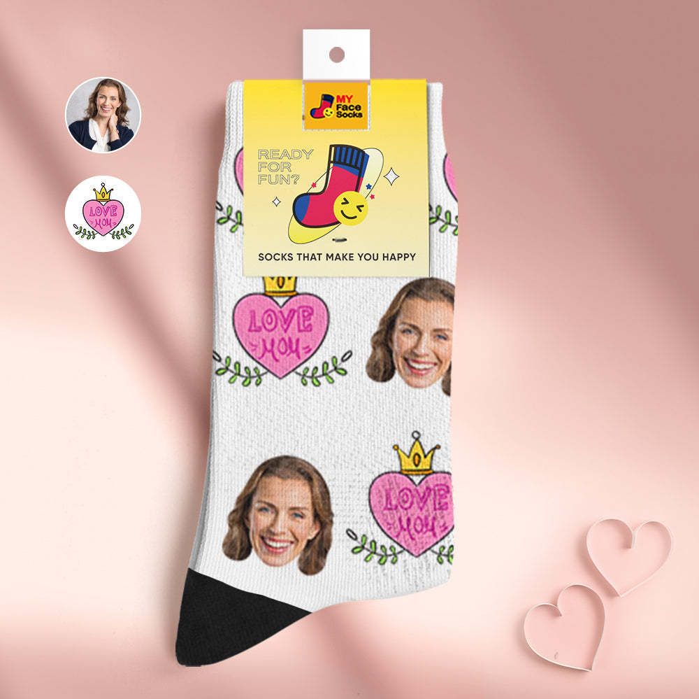 Benutzerdefinierte Atmungsaktive Gesichtssocken Personalisierte Weiche Socken Geschenke Für Love Mom - GesichtSocken