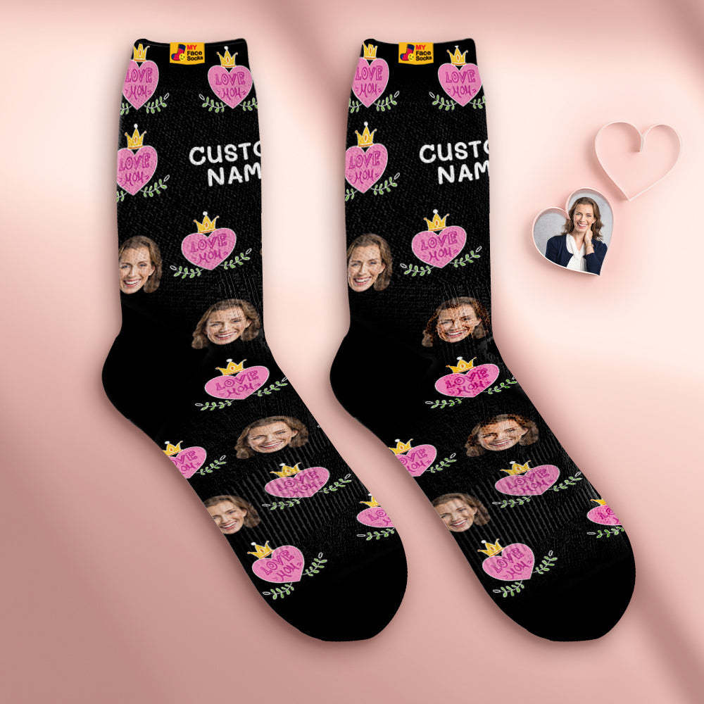 Benutzerdefinierte Atmungsaktive Gesichtssocken Personalisierte Weiche Socken Geschenke Für Love Mom - GesichtSocken