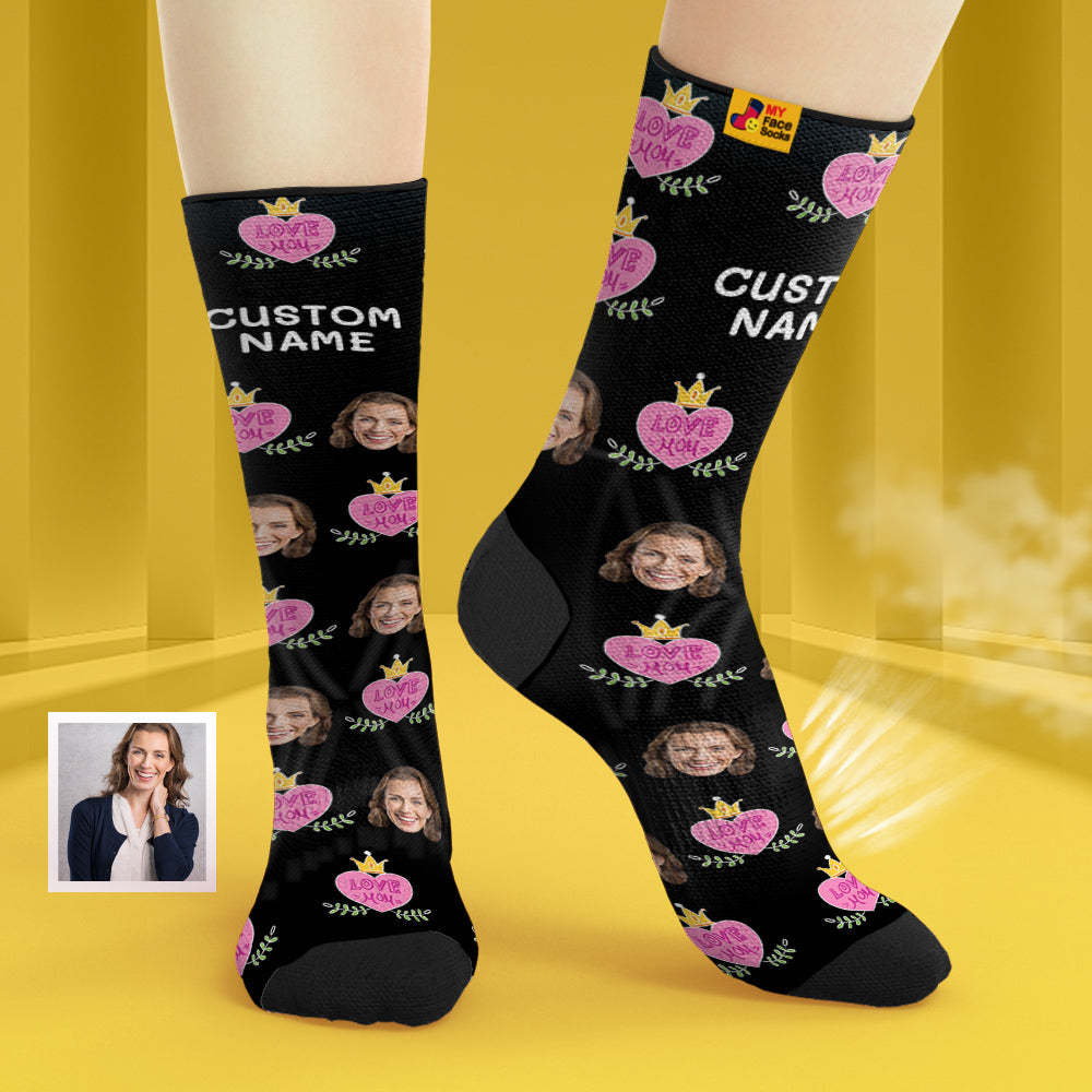 Benutzerdefinierte Atmungsaktive Gesichtssocken Personalisierte Weiche Socken Geschenke Für Love Mom - GesichtSocken
