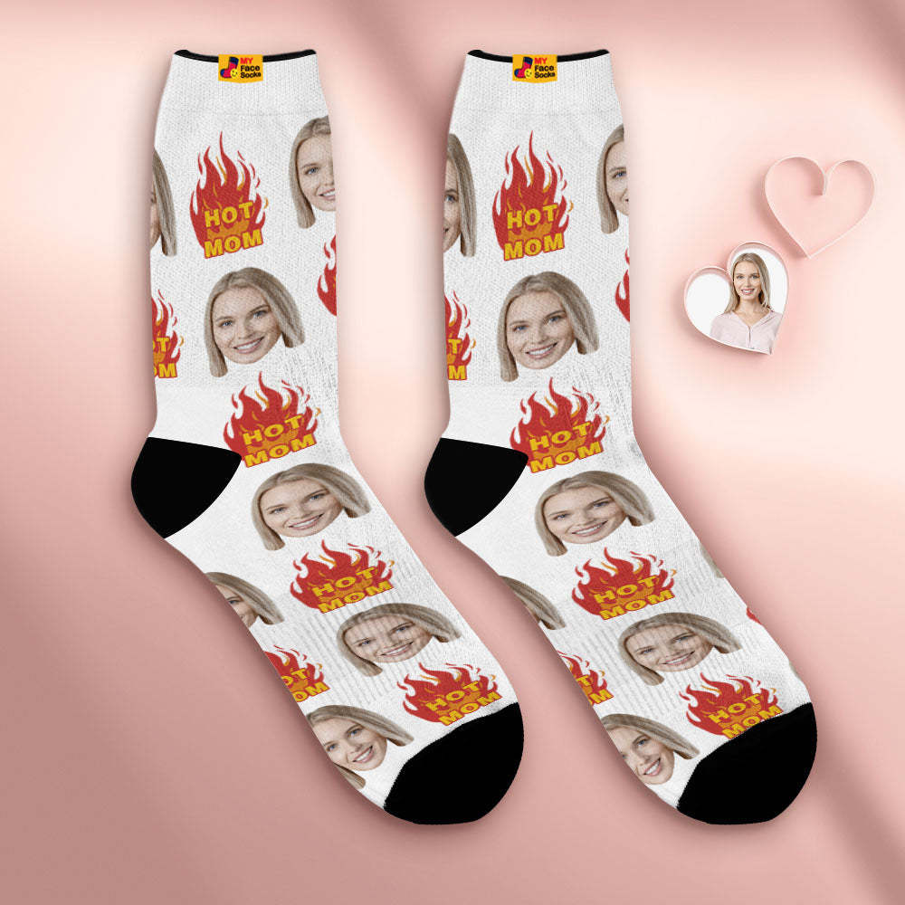 Benutzerdefinierte Atmungsaktive Gesichtssocken Personalisierte Weiche Sockengeschenke Für Heiße Mama - GesichtSocken