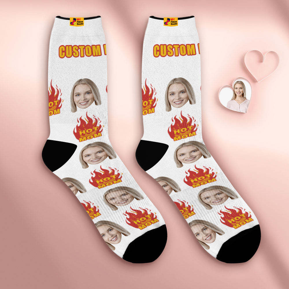 Benutzerdefinierte Atmungsaktive Gesichtssocken Personalisierte Weiche Sockengeschenke Für Heiße Mama - GesichtSocken