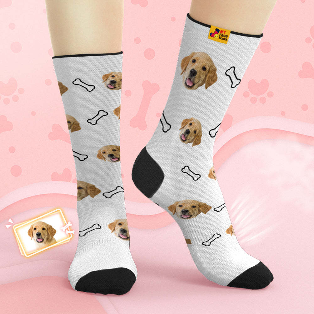 Benutzerdefinierte Atmungsaktive Gesichtssocken Personalisierte Weiche Socken Geschenke Mosaik Haustier Gesicht - GesichtSocken