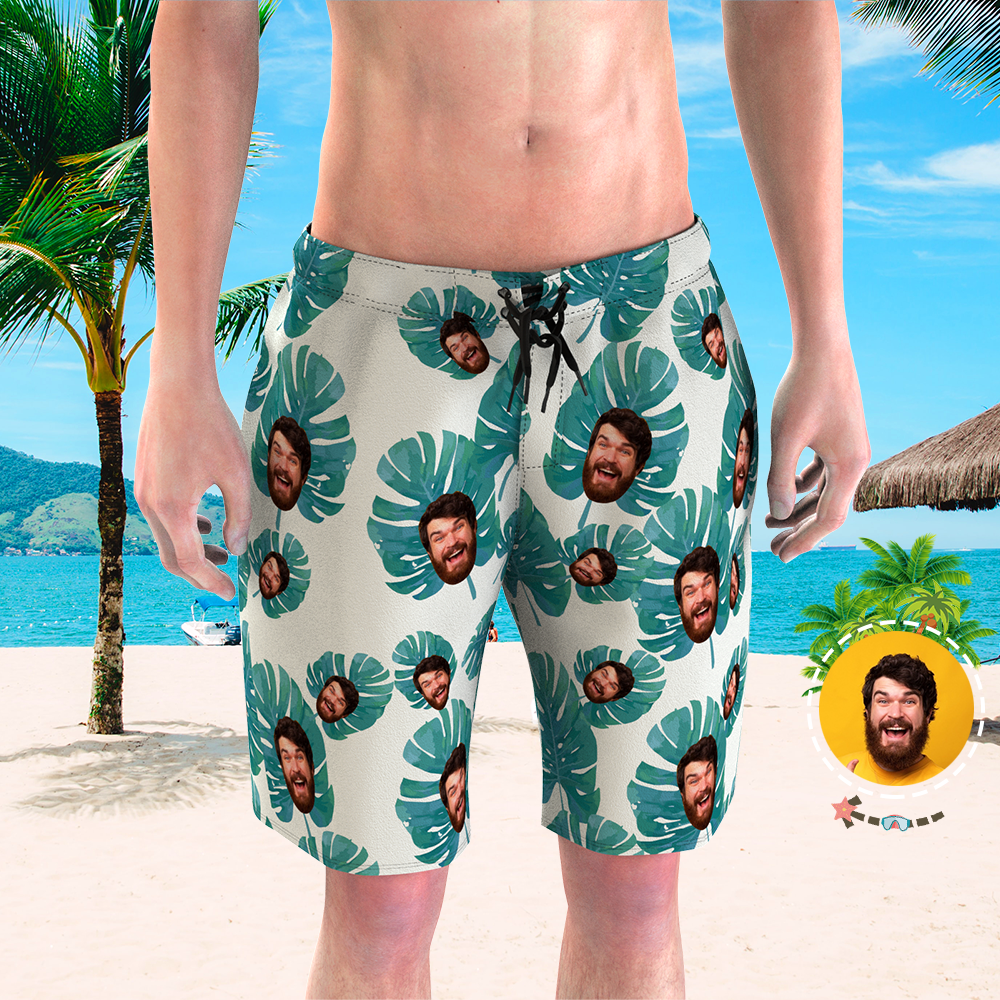 Herren Custom Face Beach Trunks Foto Shorts - Ananas