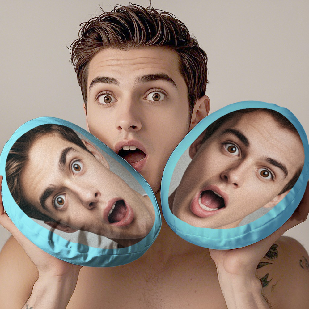 Benutzerdefinierte Doppelseitige Mush Cush Big Face Kissen Lustiges Gesichtskissen - MyFaceSocksDE