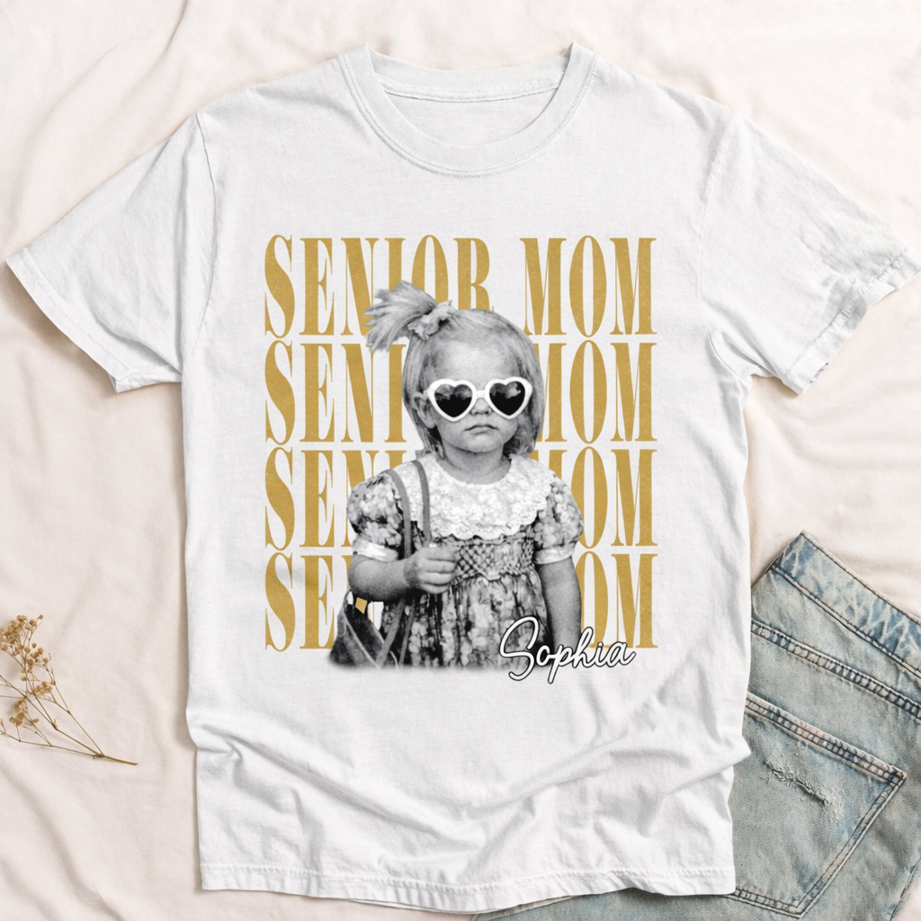 Individuell Gestaltetes Vintage-shirt Mit Foto Und Abschlussjahr – Personalisiertes Shirt Als Muttertagsgeschenk – Cooles Shirt - MyFaceSocksDE