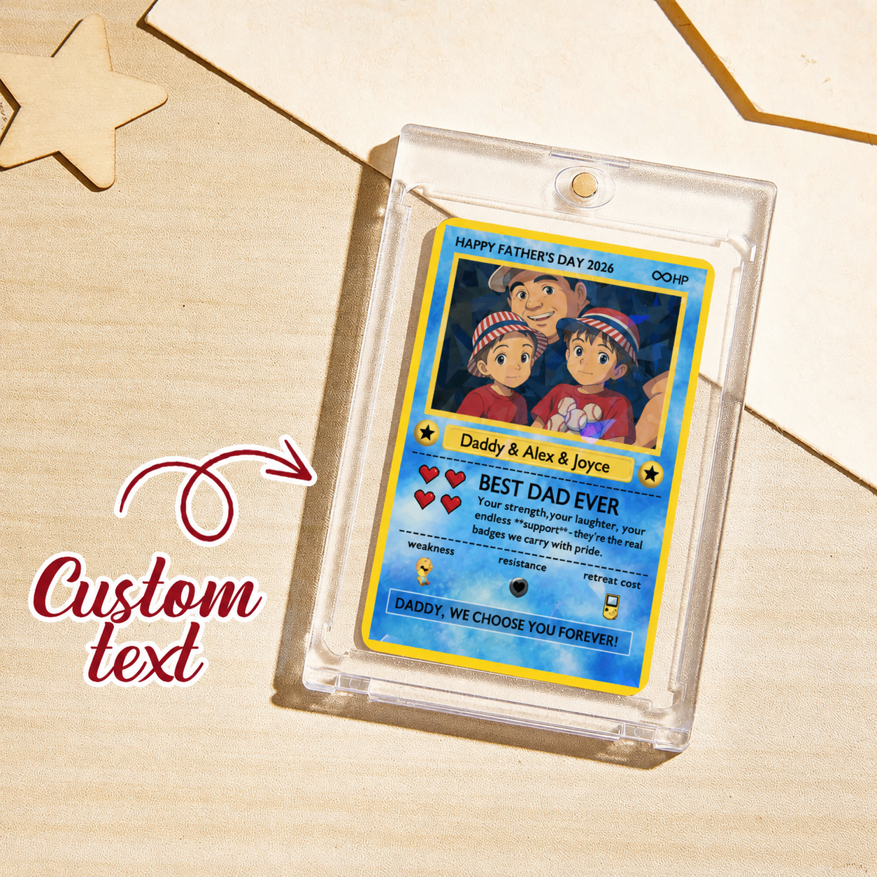 Benutzerdefinierte Legendäre Papa-Liebes-Sammelkarte – Individuelles Foto-Vatertagsgeschenk Für Papa, Einzigartige Sammelkarte Im TCG-Stil - MyFaceSocksDE