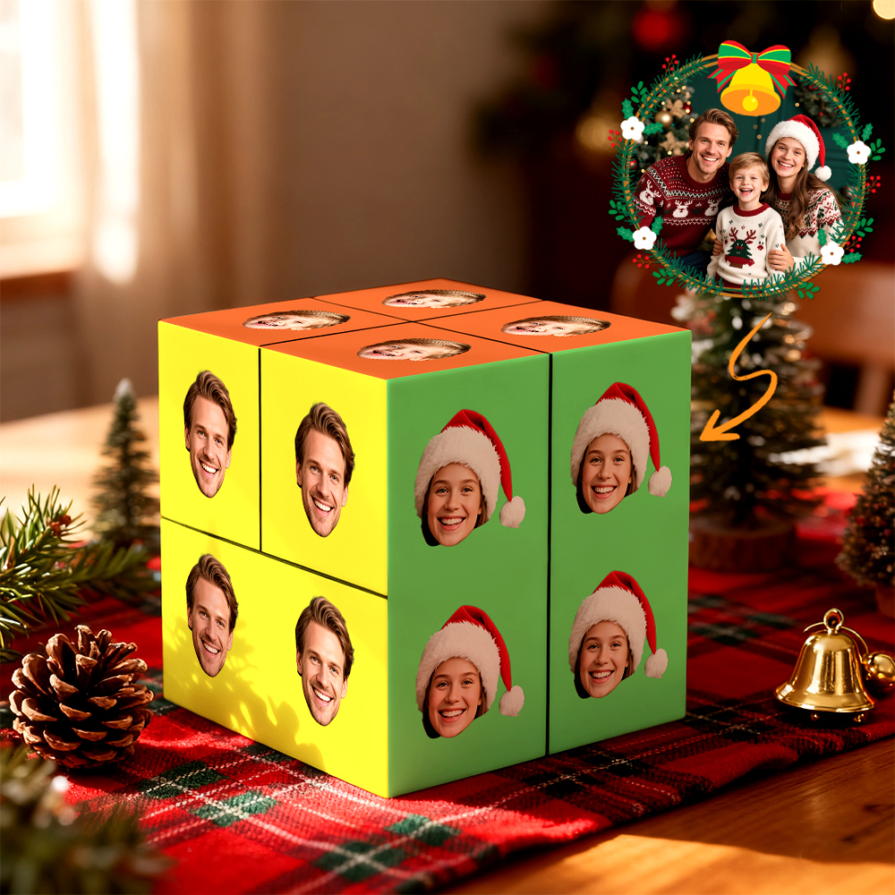 Personalisierter Fotowürfel „rubic's Cube" Mit Cartoon-motiv, Faltbar, Ideal Als Geschenkidee Für Paare Zu Weihnachten